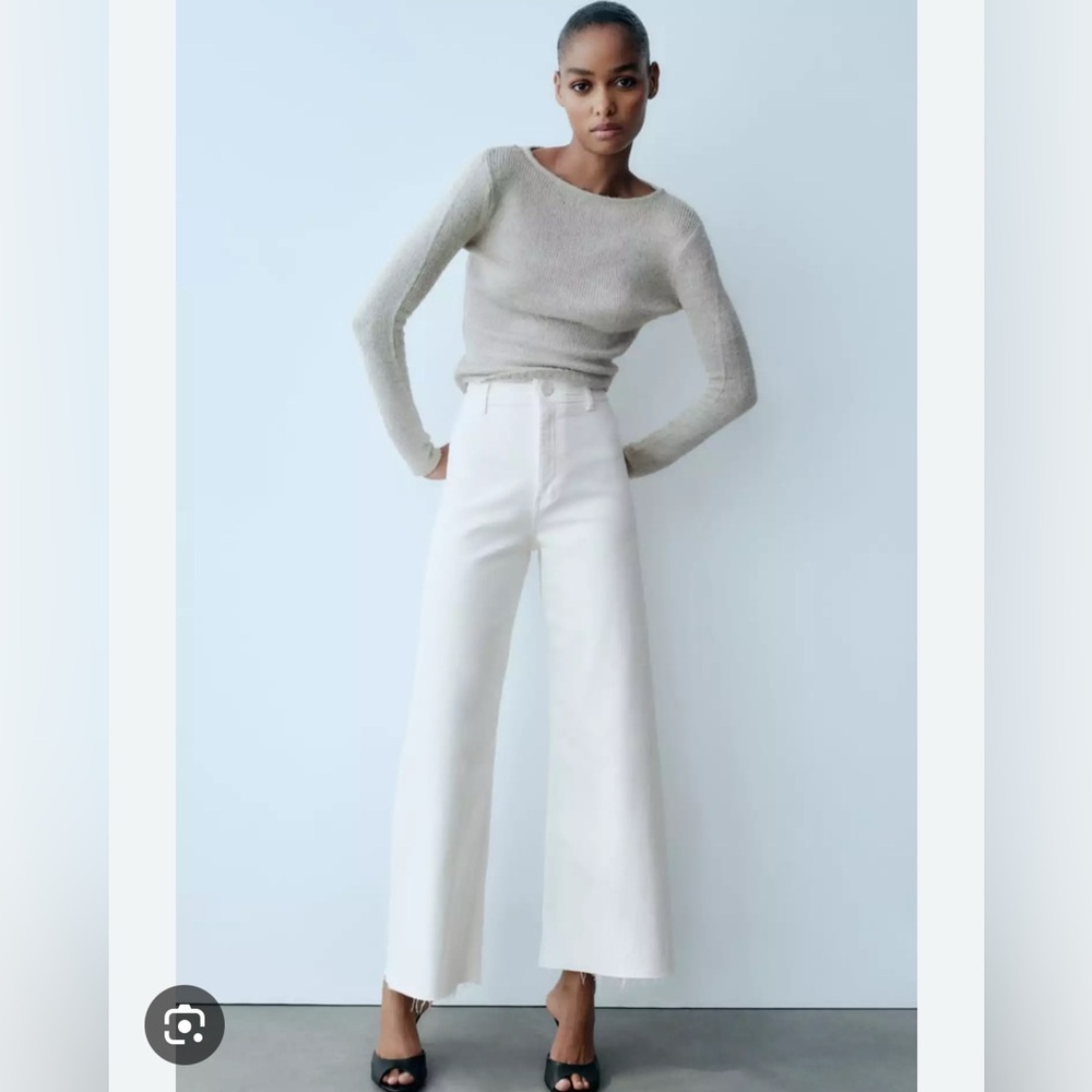 Zara Marine Jean, White, Size 6